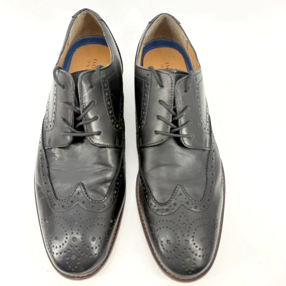 Florsheim Wingtip Oxford Mens 12 Black Leather Brogue Derby Dress Shoes Formal